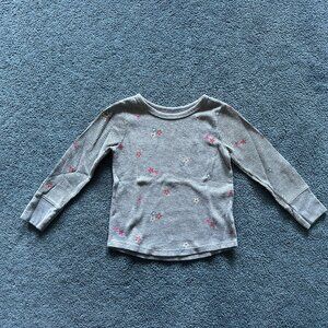Garanimals Toddler Girl's Gray Flower Long Sleeve Top Shirt Size 3T